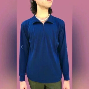 Patagonia Capilene Baselayer 1/4 Zip Pullover Mens XL Blue Made USA Winter Ski
